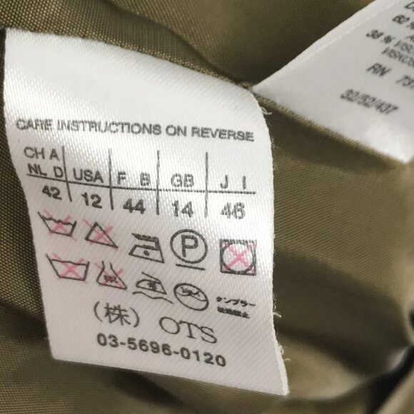 Max Mara golden brown herringbone print cotton velvet peak lapel blazer sz 12 - Picture 9 of 9